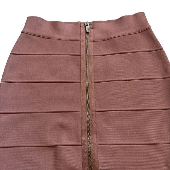 BCBGMAXAZRIA Josey Bandage Zip Up Brown Skirt SMALL - Picture 3 of 13